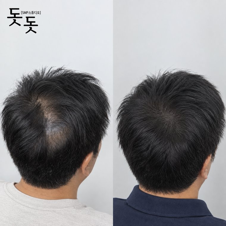 두피문신잘하는곳 남성 정수리 밀도 보강 시술 전후 사례