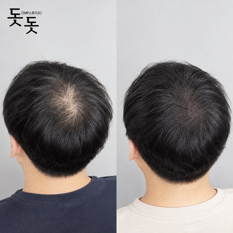 두피문신비용 남성 정수리 밀도 보강 시술 전후 사례